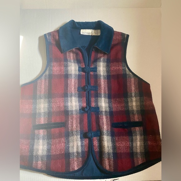 Vintage plaid vest by Casey&Max wool blend size M - Picture 5 of 8